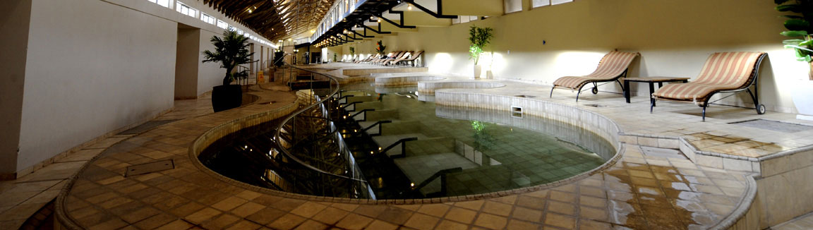Ai-Ais Hot Springs naturally heated indoor swimming pool run by NWR inside Fish River Canyon Namibia