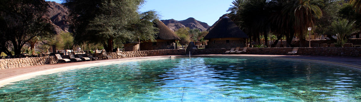 Ai-Ais Hot Springs naturally heated outdoor swimming pool, NWR inside Fish River Canyon Namibia