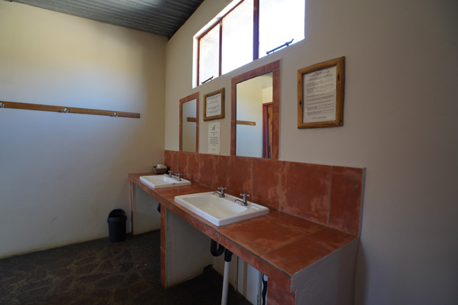 Photo of basins in ablution facility at Aus Camping Accommodation in Aus Namibia