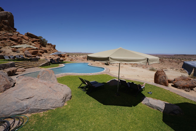 Picture of cold-water swimming pool at Canyon Lodge at Fish River Canyon in Namibia