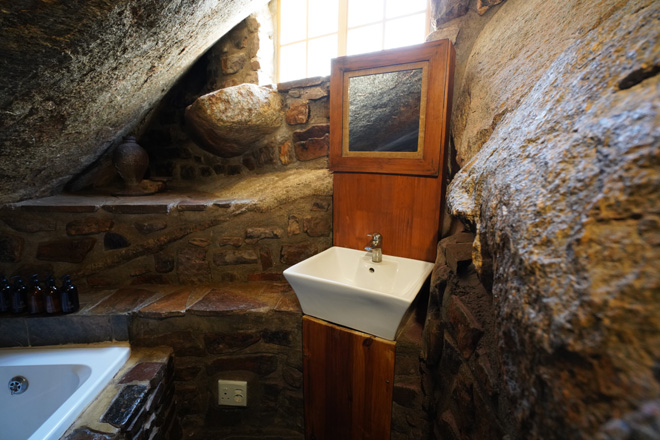 Picture of bathroom of room at Canyon Lodge Accommodation at Fish River Canyon in Namibia