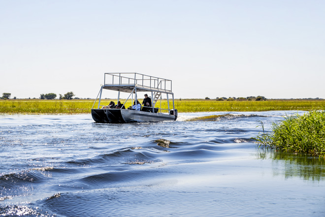 Boat trips available at Chobe River Camp Caprivi Namibia
