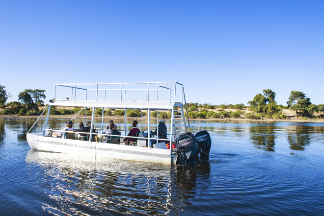 Picture boat trips at at Chobe River Camp in Caprivi Namibia