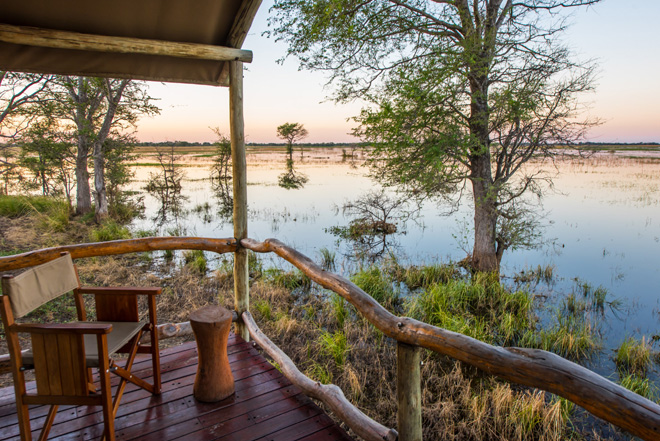 View from private deck at room at Chobe River Camp Caprivi Namibia