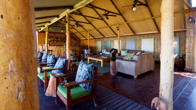 Picture of lounge area at Chobe River Camp Accommodation in Caprivi Namibia