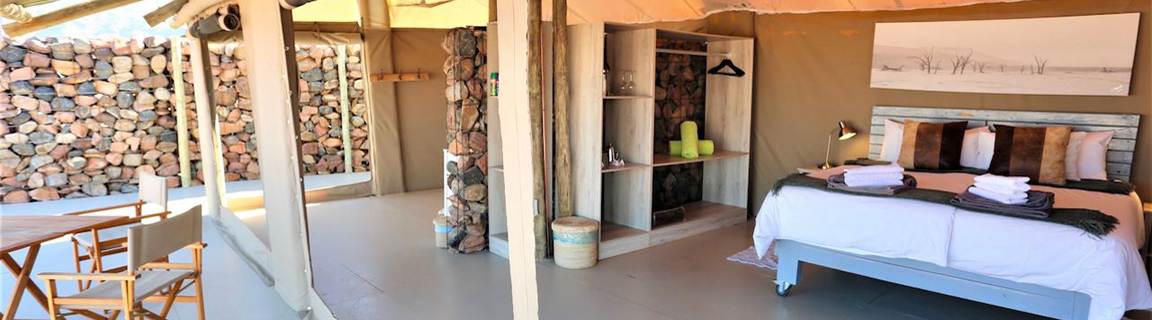Rooms at Elegant Desert Camp in Sossusvlei Namibia