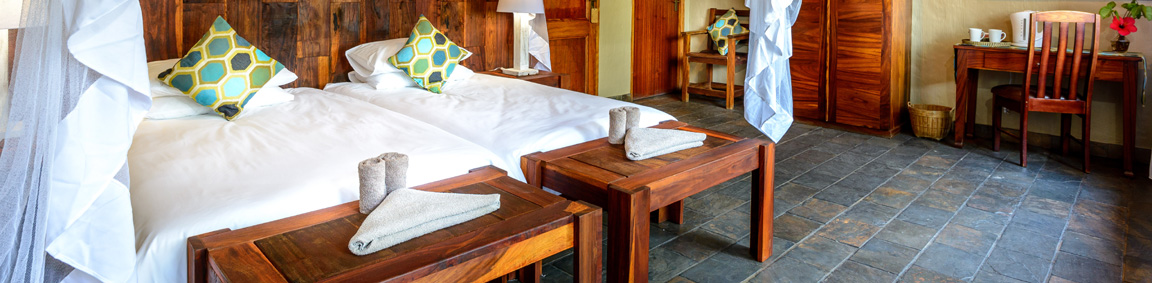 Rooms at Namushasha River Lodge in Caprivi Namibia