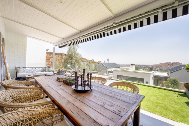 Views from the entertaining area at The Weinberg Urban Pod Windhoek Namibia