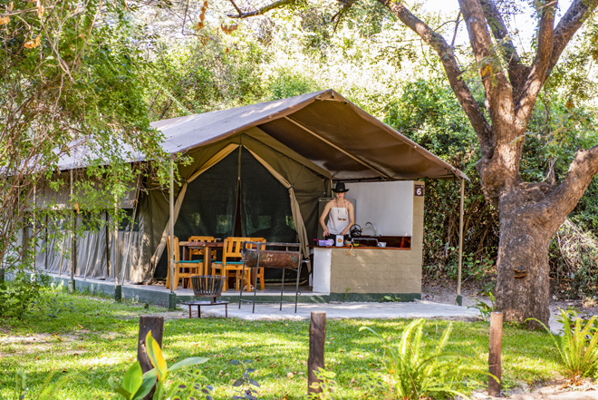 Picture of kitchenette of Zambezi Mubala Camp Accommodation in Caprivi Namibia