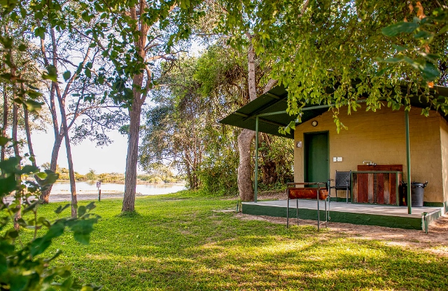 Picture of private ablutions at campsite of Zambezi Mubala Camp Accommodation in Caprivi Namibia