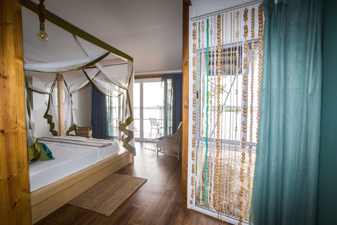 Picture of interior of double unit at Zambezi Mubala Lodge Accommodation at Caprivi in Namibia