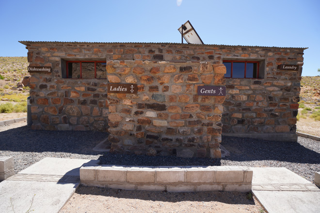 Photograph of ablution facility at Aus Camping in Aus Namibia