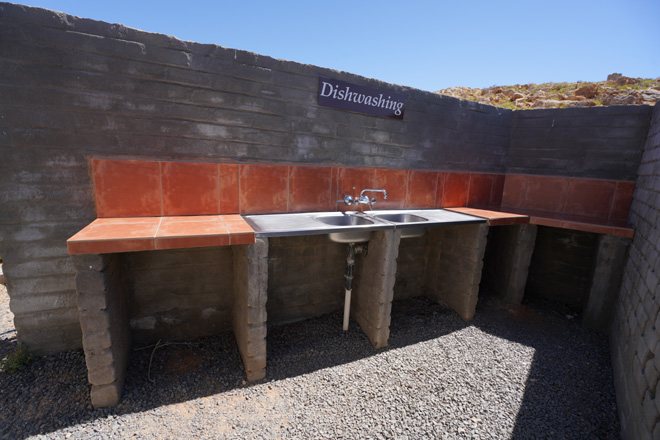 Photograph of dishwashing facility at Aus Camping at Aus in Namibia