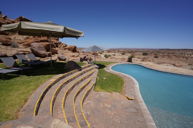 Swimming pool at Canyon Lodge and in and around Fish River Canyon Namibia