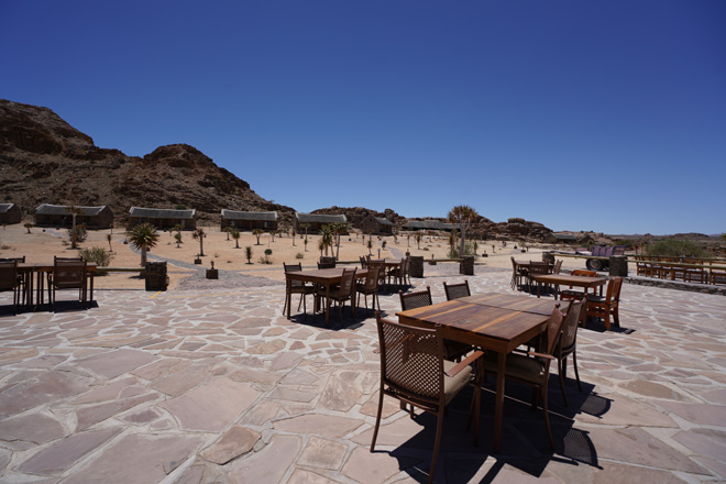 Picture of deck area at main building at Canyon Village at Fish River Canyon in Namibia