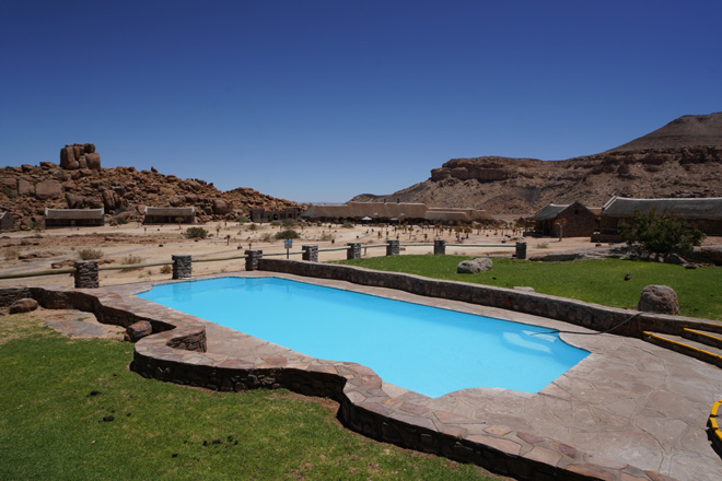 Cold-water swimming pool at Things to Do at Canyon Village and in and around Fish River Canyon Namibia