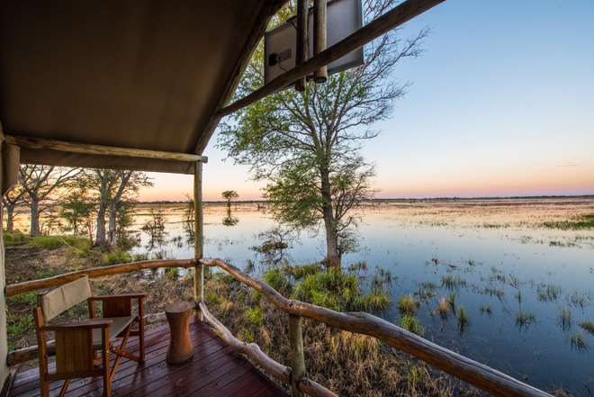 Picture of view from the deck of chalet at Chobe River Camp at Caprivi in Namibia