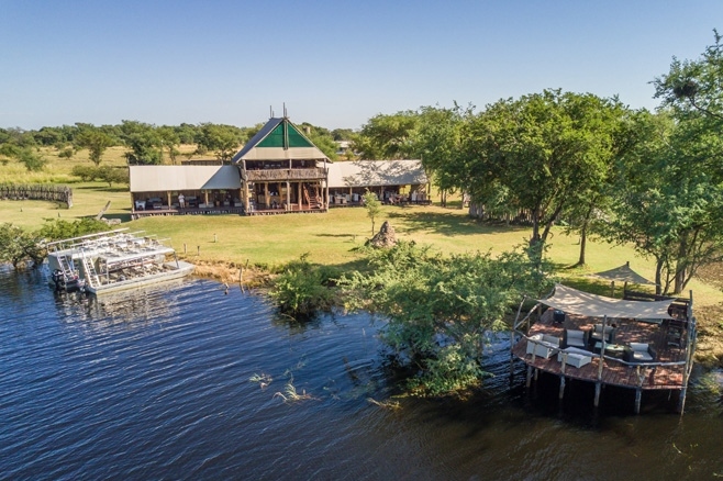 Picture of main building and restaurant at Chobe River Camp at Caprivi in Namibia