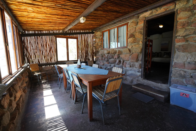 Photograph of dining area at Ghost Canyon Cabin in Aus Namibia