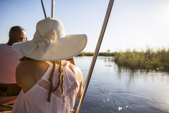 Picture of beautirul setting of Namushasha River Lodge at Caprivi in Namibia