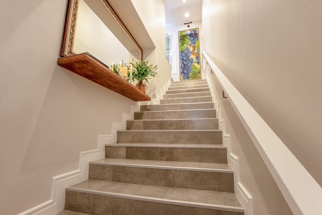 Picture of staircase leading to The Weinberg Urban Pod Accommodation in Windhoek Namibia