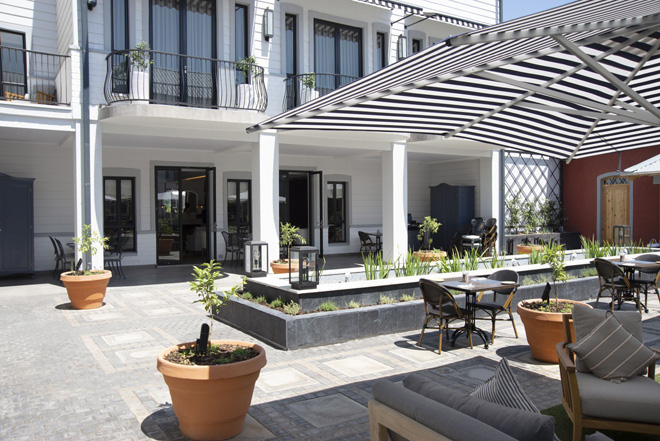 Picture of the beautiful courtyard at The Weinberg in Windhoek Namibia