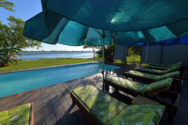 Picture swimming pool at Caprivi in Namibia